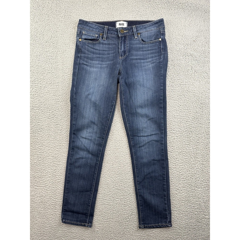 Paige Jeans Womens Skyline Ankle Peg Size 27 Blue Low-Rise Straight 28x26